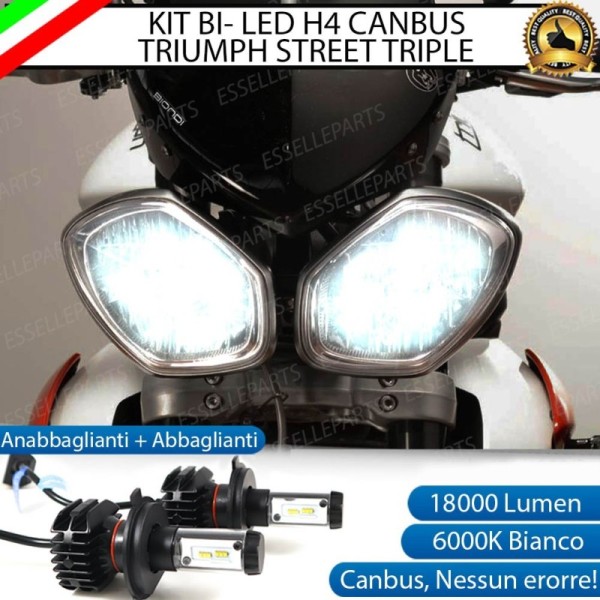 Kit Full LED Coppia H4 18000 Lumen per Triumph Street Triple 2017-2020 R