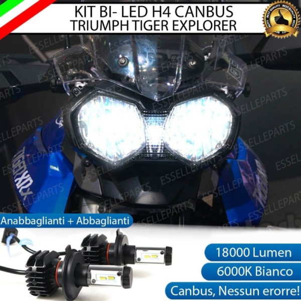 Kit Full LED Coppia H4 18000 Lumen per Triumph Tiger Explorer 1215 2016-2017 XR ABS