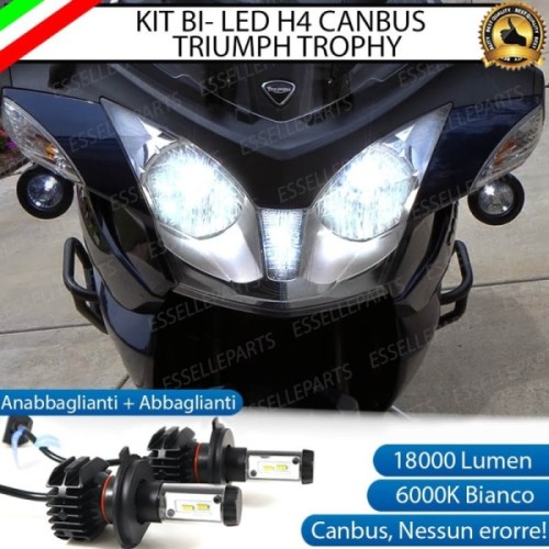 Kit Full LED Coppia H4 18000 Lumen per Triumph Trophy 1200 2012-2015 ABS
