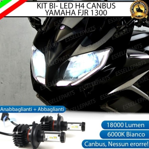 Kit Full LED Coppia H4 18000 Lumen 6000K bianco per YAMAHA FJR 1300 2013-2015 A