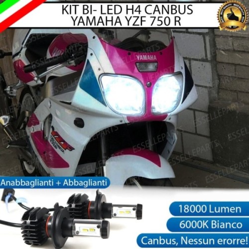 Kit Full LED Coppia H4 18000 Lumen 6000K bianco per YAMAHA YZF 750 1993-1998 R