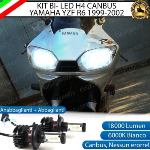 Kit Full LED Coppia H4 18000 Lumen 6000K bianco per YAMAHA YZF R6 2001-2002