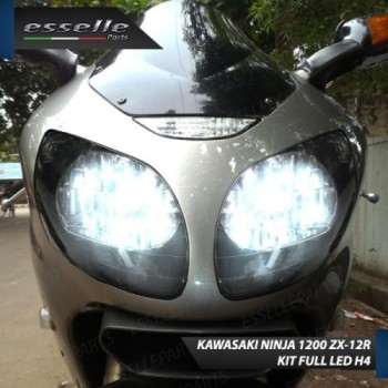 Kit Full LED Coppia H4 18000 Lumen per KAWASAKI Ninja 1200 ZX-12R 2000-2006