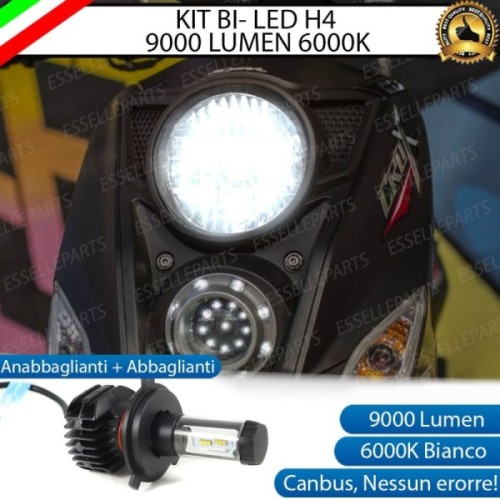 Kit Full LED Lampada H4 9000 Lumen Anabbaglianti Abbaglianti per SYM Crox 125 2017-2020 CBS