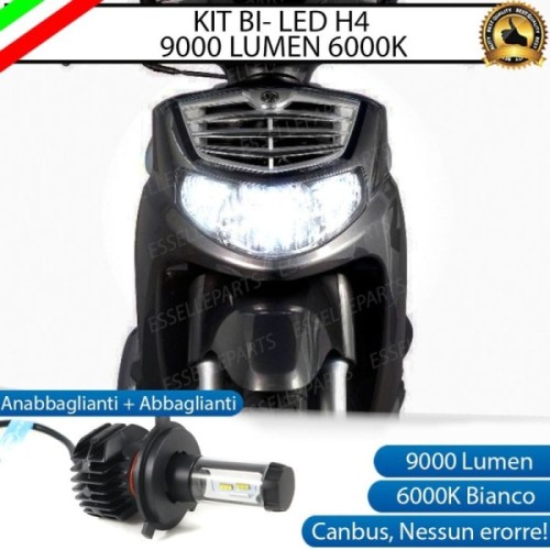 Kit Full LED Lampada H4 9000 Lumen Anabbaglianti Abbaglianti per SYM HD 125 2006-2010