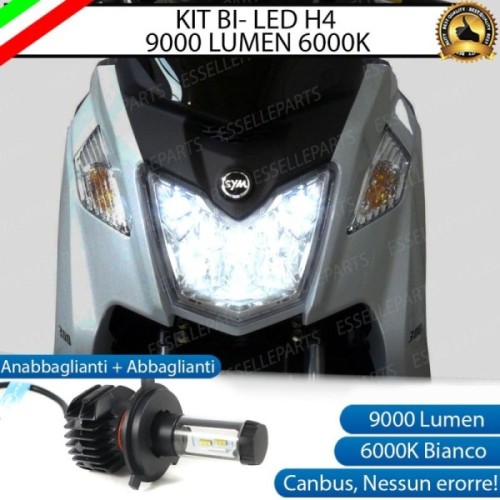 Kit Full LED Lampada H4 9000 Lumen per SYM Joymax 300 2018-2020 Z ABS