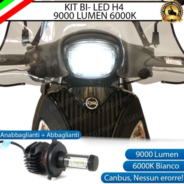 Kit Full LED Lampada H4 9000 Lumen Anabbaglianti Abbaglianti per SYM Symphony 50 2010-2017 S