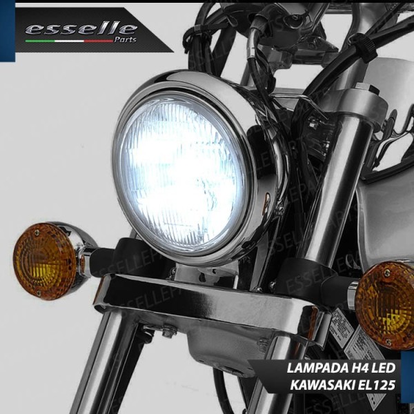 Kit Full LED Lampada H4 9000 Lumen Anabbaglianti Abbaglianti per KAWASAKI EL 125 2002-2006