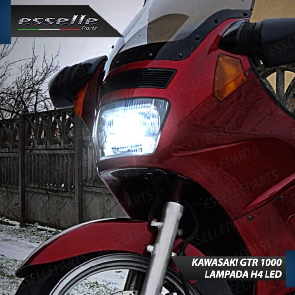 Kit Full LED Lampada H4 9000 Lumen Anabbaglianti Abbaglianti per KAWASAKI GTR 1000 1986-1998