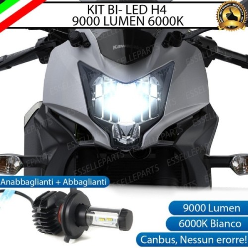 Kit Full LED Lampada H4 9000 Lumen Anabbaglianti Abbaglianti per KAWASAKI Ninja 125 2019-2020