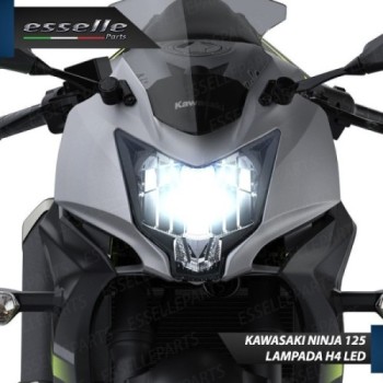 Kit Full LED Lampada H4 9000 Lumen Anabbaglianti Abbaglianti per KAWASAKI Ninja 125 2021
