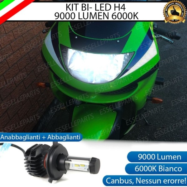 Kit Full LED Lampada H4 9000 Lumen per KAWASAKI Ninja 600 ZX-6R 1998-1999