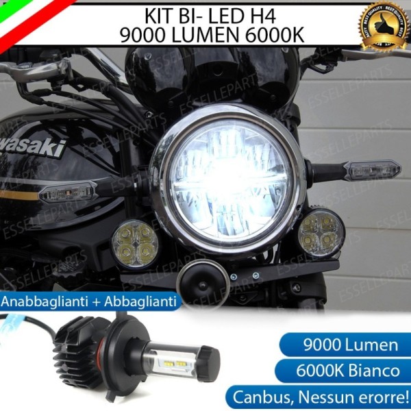 Kit Full LED Lampada H4 9000 Lumen Anabbaglianti Abbaglianti per KAWASAKI Z 900 RS 2018-2020