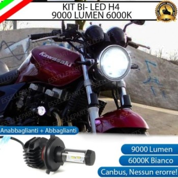 Kit Full LED Lampada H4 9000 Lumen Anabbaglianti Abbaglianti per KAWASAKI ZR-7 2001-2004