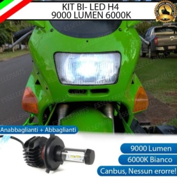 Kit Full LED Lampada H4 9000 Lumen Anabbaglianti Abbaglianti per KAWASAKI ZZR 250 2001-2004