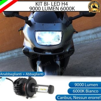 Kit Full LED Lampada H4 9000 Lumen Anabbaglianti Abbaglianti per KAWASAKI ZZR 600 2001-2005