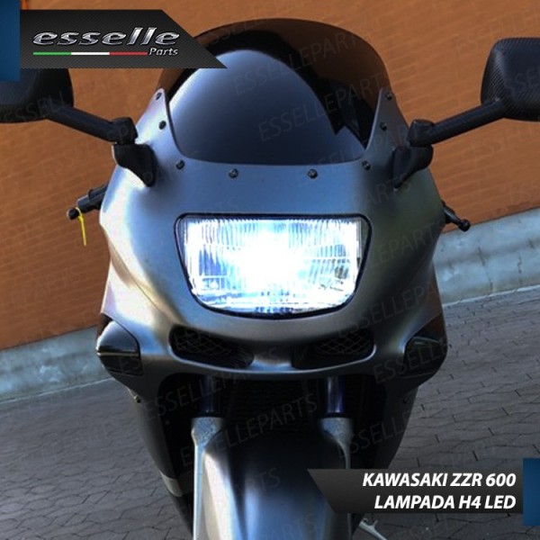 Kit Full LED Lampada H4 9000 Lumen Anabbaglianti Abbaglianti per KAWASAKI ZZR 600 2001-2005