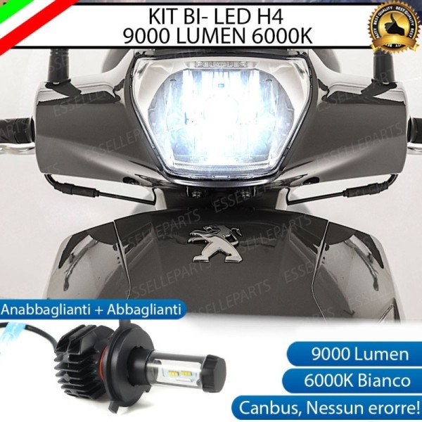 Kit Full LED Lampada H4 9000 Lumen per PEUGEOT Belville 125 2017-2019 RS