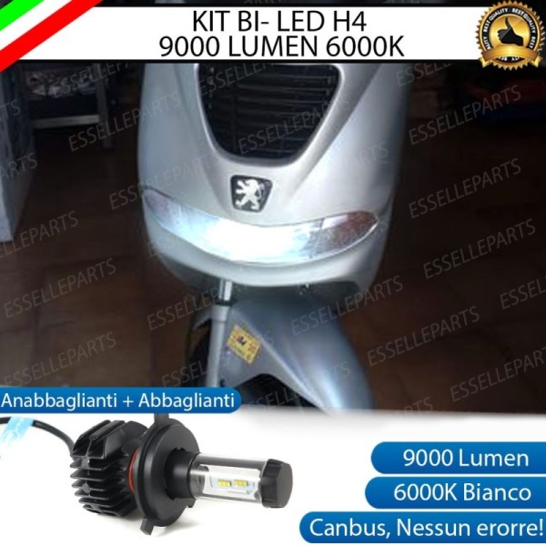 Kit Full LED Lampada H4 9000 Lumen Anabbaglianti Abbaglianti per PEUGEOT Elyseo 150 2001-2002