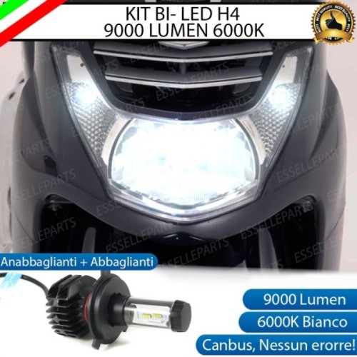Kit Full LED Lampada H4 9000 Lumen Anabbaglianti Abbaglianti per PEUGEOT LXR 200 2009-2014