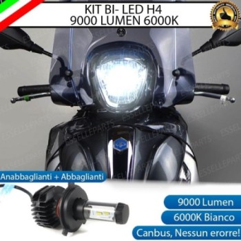 Kit Full LED Lampada H4 9000 Lumen per PIAGGIO Medley 125 2016-2019 ABS