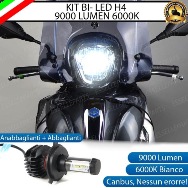 Kit Full LED Lampada H4 9000 Lumen per PIAGGIO Medley 150 2016-2019 S ABS