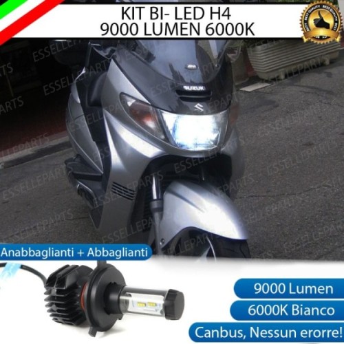 Kit Full LED Lampada H4 9000 Lumen per SUZUKI Burgman AN 400 1999-2000 Burgman AN 400