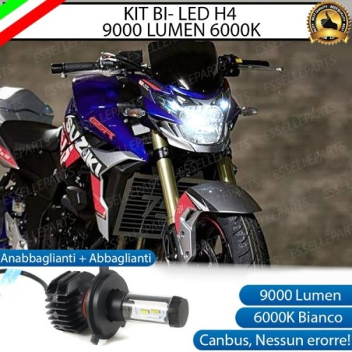 Kit Full LED Lampada H4 9000 Lumen Anabbaglianti Abbaglianti per SUZUKI GSR 750 2010-2015
