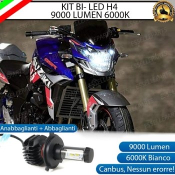 Kit Full LED Lampada H4 9000 Lumen Anabbaglianti Abbaglianti per SUZUKI GSR 750 2010-2015