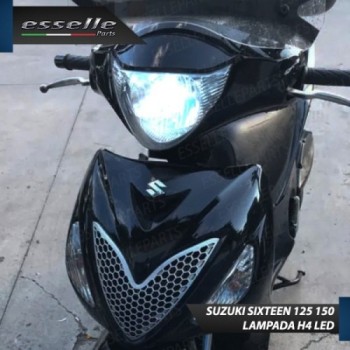 Kit Full LED Lampada H4 9000 Lumen Anabbaglianti Abbaglianti per SUZUKI SIXteen 150 2007-2014