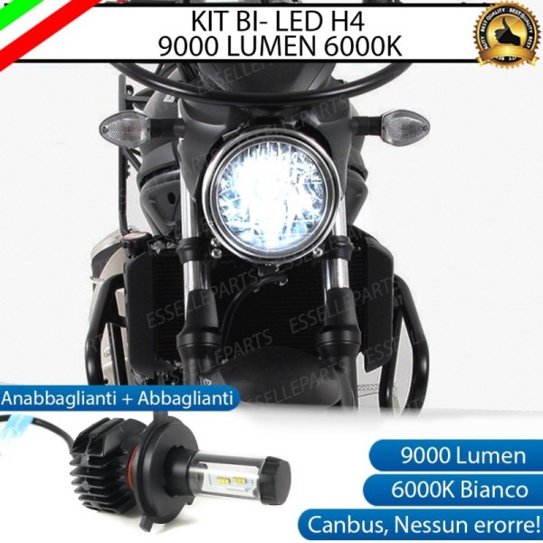 Kit Full LED Lampada H4 9000 Lumen Anabbaglianti Abbaglianti per SUZUKI SV 1000 2003-2006
