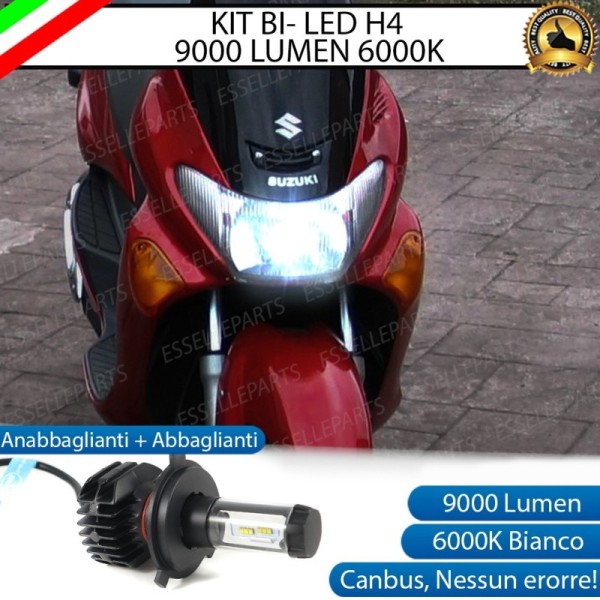 Kit Full LED Lampada H4 9000 Lumen per SUZUKI UC 125 Epicuro 1999-2003
