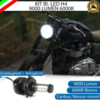 Kit Full LED Lampada H4 9000 Lumen Anabbaglianti Abbaglianti per Triumph Boneville T120 2021