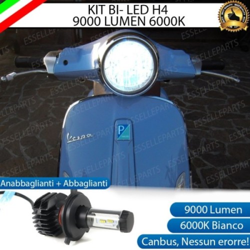 Kit Full LED Lampada H4 9000 Lumen per VESPA Primavera 125 2021 3V i.e. Sport ABS