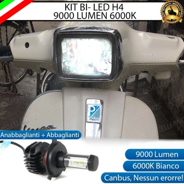 Kit Full LED Lampada H4 9000 Lumen Anabbaglianti Abbaglianti per VESPA S 50 2007-2014 4T
