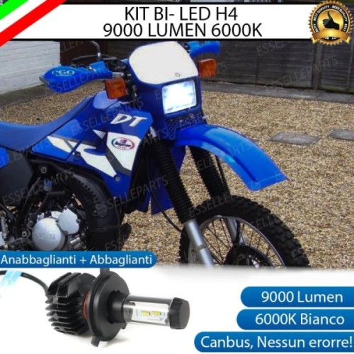 Kit Full LED Lampada H4 9000 Lumen Anabbaglianti Abbaglianti per YAMAHA DT 50 2003-2012 R