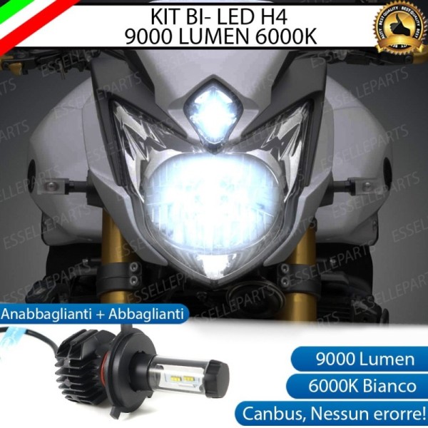 Kit Full LED Lampada H4 9000 Lumen Anabbaglianti Abbaglianti per YAMAHA FZ8 2010-2012