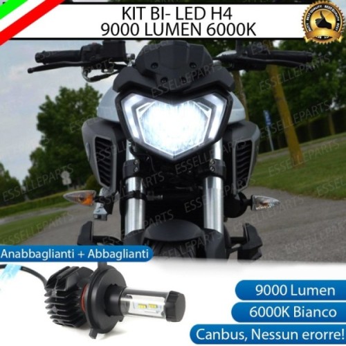 Kit Full LED Lampada H4 9000 Lumen Anabbaglianti Abbaglianti per YAMAHA MT 125 2014-2016