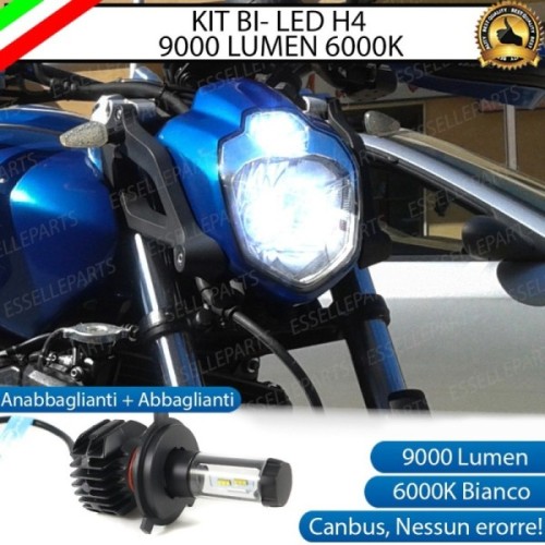 Kit Full LED Lampada H4 9000 Lumen Anabbaglianti Abbaglianti per YAMAHA MT-03 2006-2014