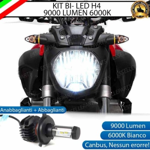 Kit Full LED Lampada H4 9000 Lumen Anabbaglianti Abbaglianti per YAMAHA MT-07 2014-2016