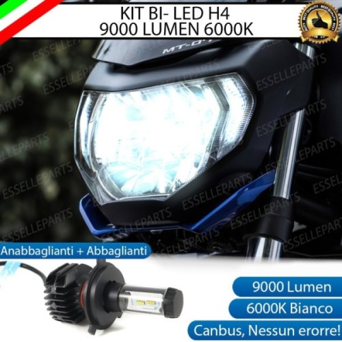 Kit Full LED Lampada H4 9000 Lumen Anabbaglianti Abbaglianti per YAMAHA MT-07 2018-2020