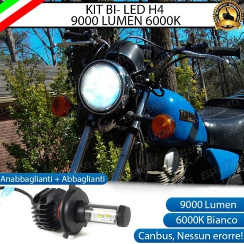 Kit Full LED Lampada H4 9000 Lumen Anabbaglianti Abbaglianti per YAMAHA SR 250 1985-1996