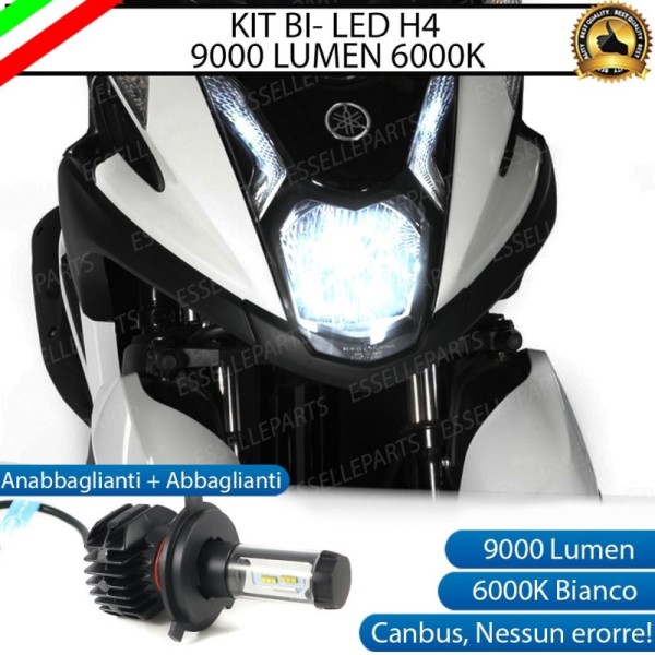 Kit Full LED Lampada H4 9000 Lumen Anabbaglianti Abbaglianti per YAMAHA Tricity 125 2014-2017