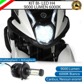 Kit Full LED Lampada H4 9000 Lumen Anabbaglianti Abbaglianti per YAMAHA Tricity 125 2014-2017