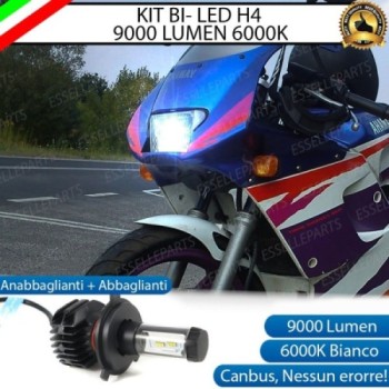Kit Full LED Lampada H4 9000 Lumen Anabbaglianti Abbaglianti per YAMAHA TZR 125 1991-1996 R