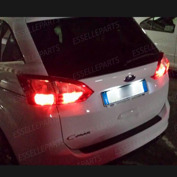 Coppia Luci Targa T10 W5W 5 LED canbus 6000K Bianco per Ford C-Max MK2 Dal 2015