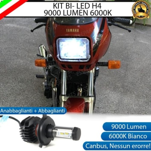 Kit Full LED Lampada H4 9000 Lumen Anabbaglianti Abbaglianti per YAMAHA XJ 600 1985-1994