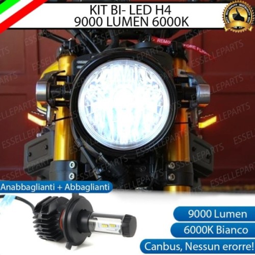 Kit Full LED Lampada H4 9000 Lumen Anabbaglianti Abbaglianti per YAMAHA XSR 900 2016-2020 ABS