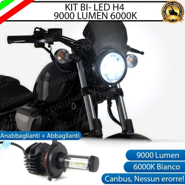 Kit Full LED Lampada H4 9000 Lumen Anabbaglianti Abbaglianti per YAMAHA XV 500 1985-1988 SE