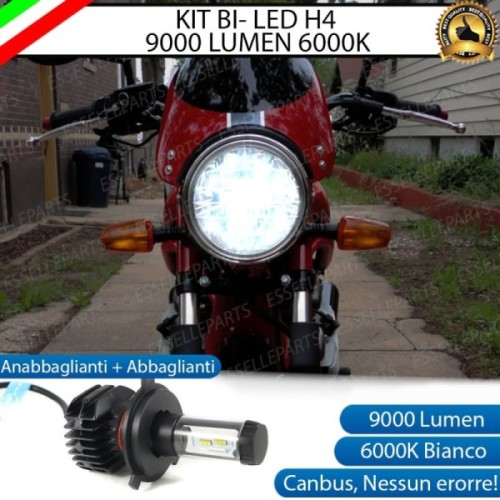 Kit Full LED Lampada H4 9000 Lumen Anabbaglianti Abbaglianti per YAMAHA XJR 1300 1999-2004 SP